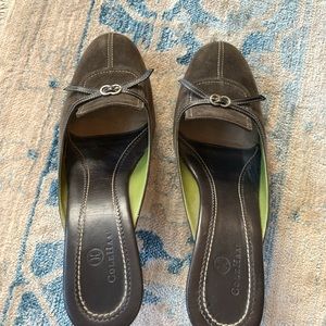 Cole Haan brown suede mules